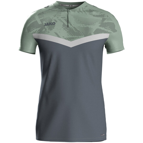 JAKO Polo Iconic, S, anthra light/mintgrün/soft grey