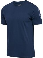 HUMMEL hmlELEMENTAL CHEVRON COTTON TEE - DRESS BLUES - XL