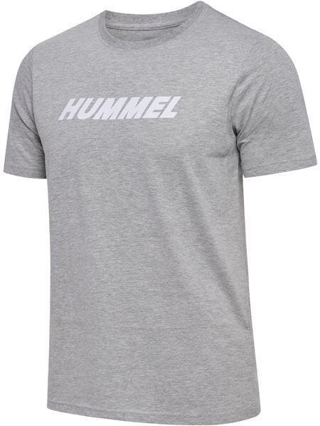 HUMMEL hmlELEMENTAL LOGO COTTON TEE - GREY MELANGE - M