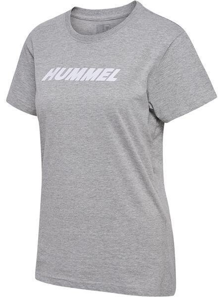 HUMMEL hmlELEMENTAL LOGO COTTON TEE WOMAN - GREY MELANGE - XL