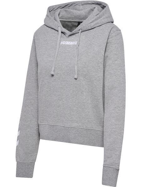 HUMMEL hmlELEMENTAL SHORT HOODIE WOMAN - GREY MELANGE - XL
