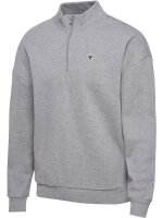 HUMMEL hmlLOOSE HALF ZIP BEE - GREY MELANGE - M