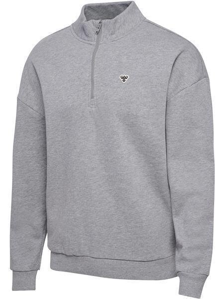 HUMMEL hmlLOOSE HALF ZIP BEE - GREY MELANGE - XS