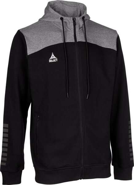 Select Kapuzen-Sweatjacke Oxford v22 Erwachsene schwarz grau M