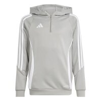 adidas Tiro 24 Half Zip Hoodie Kinder grau/weiß 116
