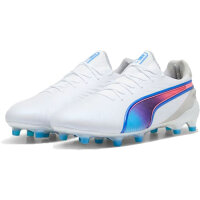 Puma King Ultimate FG/AG Fussballschuhe puma white-bluemazing-flat light gray-sunset glow 47