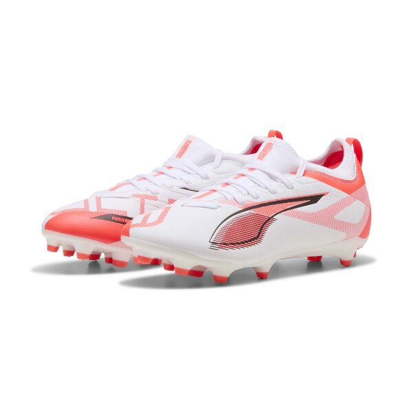 Puma Ultra 5 Match FG/AG Kinder Fussballschuhe puma white-puma black-glowing red 37