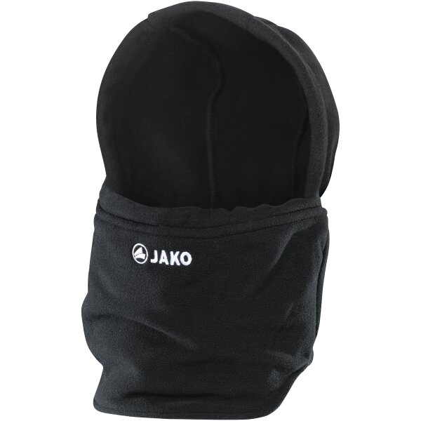 JAKO Neckwarmer mit Mütze schwarz Junior