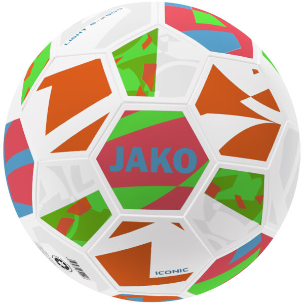JAKO Lightball Iconic Trainingsball weiß/coral/neongün, 350g 5