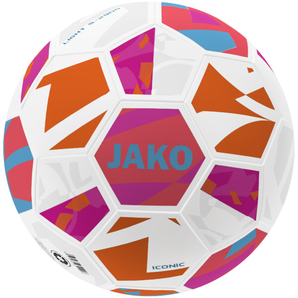 JAKO Lightball Iconic Trainingsball weiß/coral/pink, 350g 4