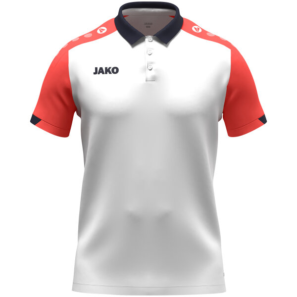 JAKO Polo Dynamic weiß/coral/marine 3XL