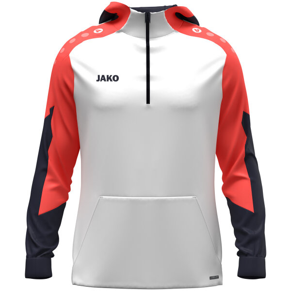 JAKO Zip Hoodie Dynamic weiß/coral/marine 164