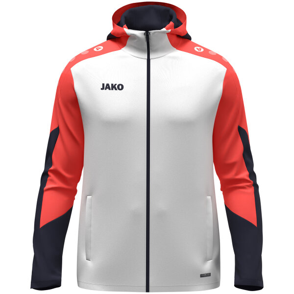 JAKO Kapuzenjacke Dynamic Damen weiß/coral/marine XL (46/48)