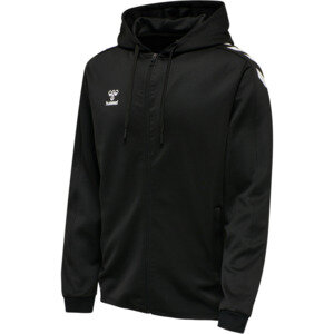 HUMMEL hmlCORE XK POLY ZIP HOOD SWEAT - BLACK/BLACK - M