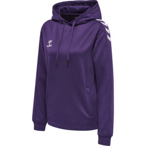 HUMMEL hmlCORE XK POLY SWEAT HOODIE WOMAN - ACAI/WHITE - 3XL