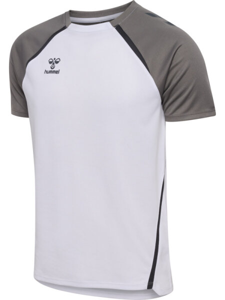 HUMMEL hmlLEAD 2.0 JERSEY S/S - WHITE/STEEL GRAY - S