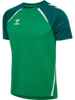 HUMMEL hmlLEAD 2.0 JERSEY S/S - JELLY BEAN/EVERGREEN - L