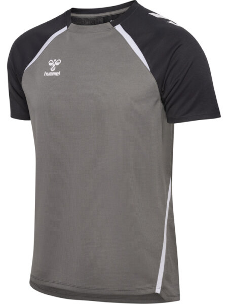 HUMMEL hmlLEAD 2.0 JERSEY S/S - STEEL GRAY/ASPHALT - L