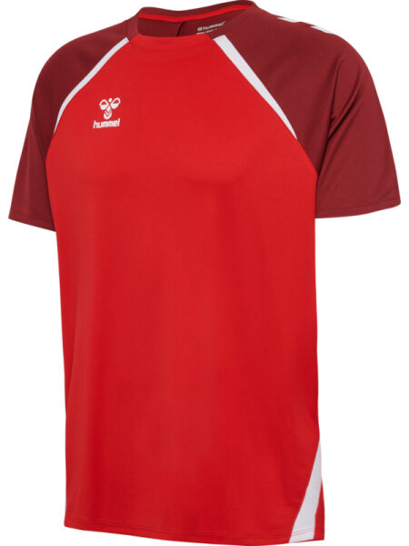HUMMEL hmlLEAD 2.0 JERSEY S/S - TRUE RED/MAROON - 3XL