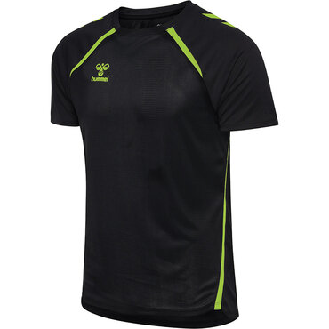 HUMMEL hmlLEAD 2.0 JERSEY S/S - BLACK/GREEN GECKO - 3XL