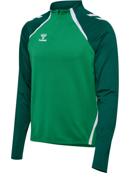 HUMMEL hmlLEAD 2.0 HALF ZIP - JELLY BEAN/EVERGREEN - L