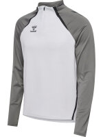 HUMMEL hmlLEAD 2.0 HALF ZIP - WHITE/STEEL GRAY - 3XL