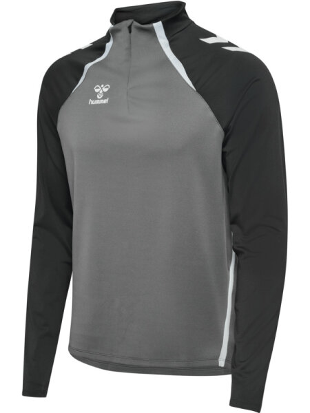 HUMMEL hmlLEAD 2.0 HALF ZIP - STEEL GRAY/ASPHALT - 2XL
