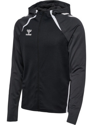 HUMMEL hmlLEAD 2.0 ZIP HOODIE - BLACK/ASPHALT - 3XL