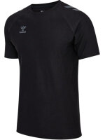 HUMMEL hmlCIMA 2.0 JERSEY S/S - BLACK MELANGE - 2XL