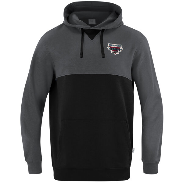 Jako Retroragender Hoodie aschgrau/schwarz XS