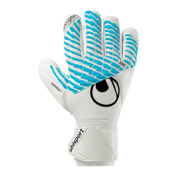 Uhlsport FM Cybertec Supersoft HN Torwarthandschuhe weiß/blau/schwarz 6