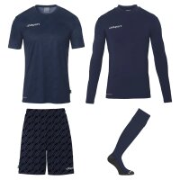 Uhlsport Progressive Torwart Set Kinder kurzarm marine 140