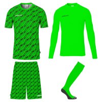 Uhlsport Progressive Torwart Set Kinder kurzarm fluo grün/schwarz 140