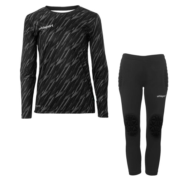 Progressive Goalkeeper Set langarm Kinder schwarz 164