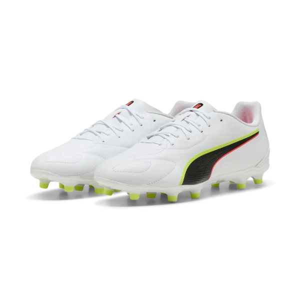 Puma King 20 Play FG/AG Fussballschuhe weiß/schwarz/rot 42