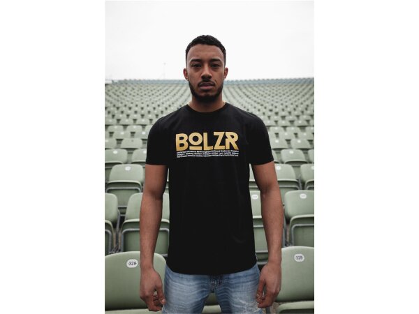 Bolzr T Shirt Schwarz Gold L