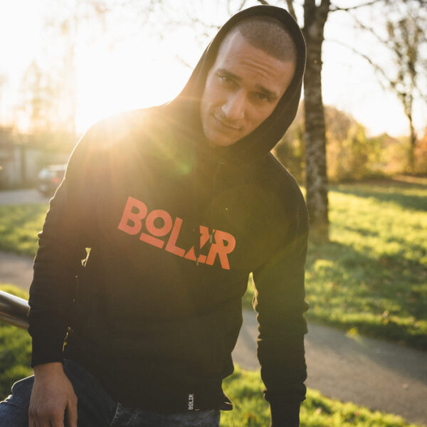 Bolzr Hoodie Schwarz Teufelsrot XS